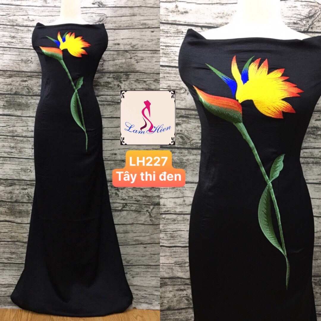 Vải áo dài lụa tây thi bông thêu LH227
