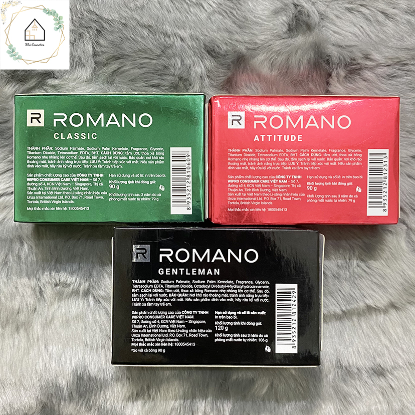 Xà Bông Cục Romano 90g (Các Loại)
