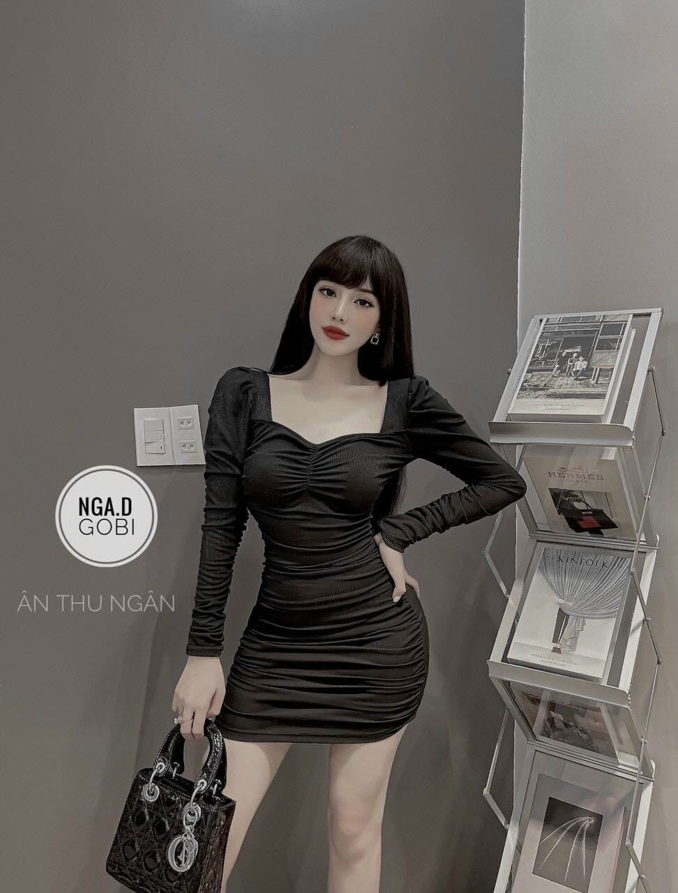 Đầm body nhún tay và ngực quá đẹp