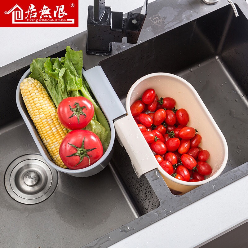 Rổ nhựa gắn bồn rửa bát ráo nước