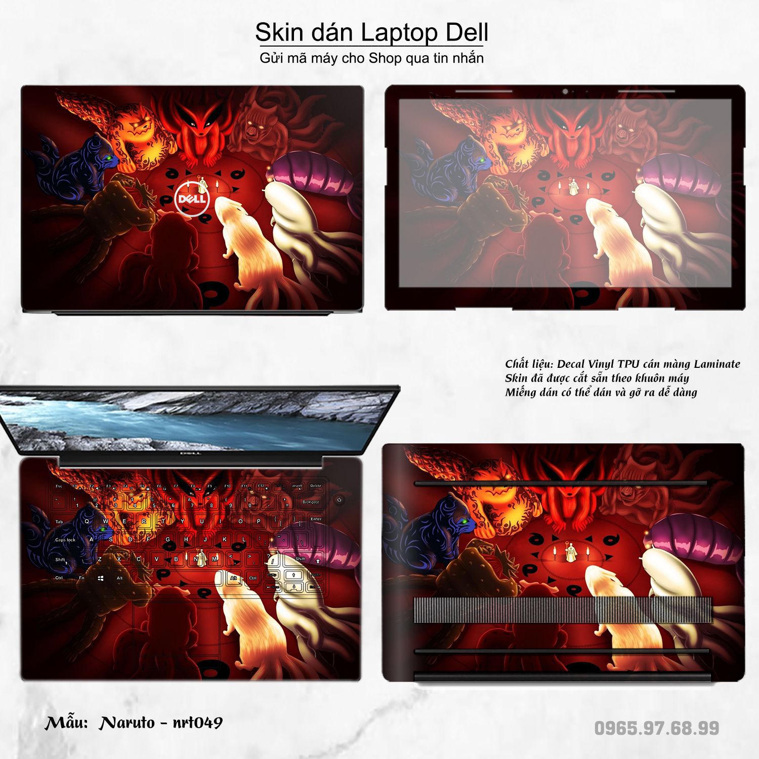 Decal Skin dán Laptop Dell mẫu Naruto