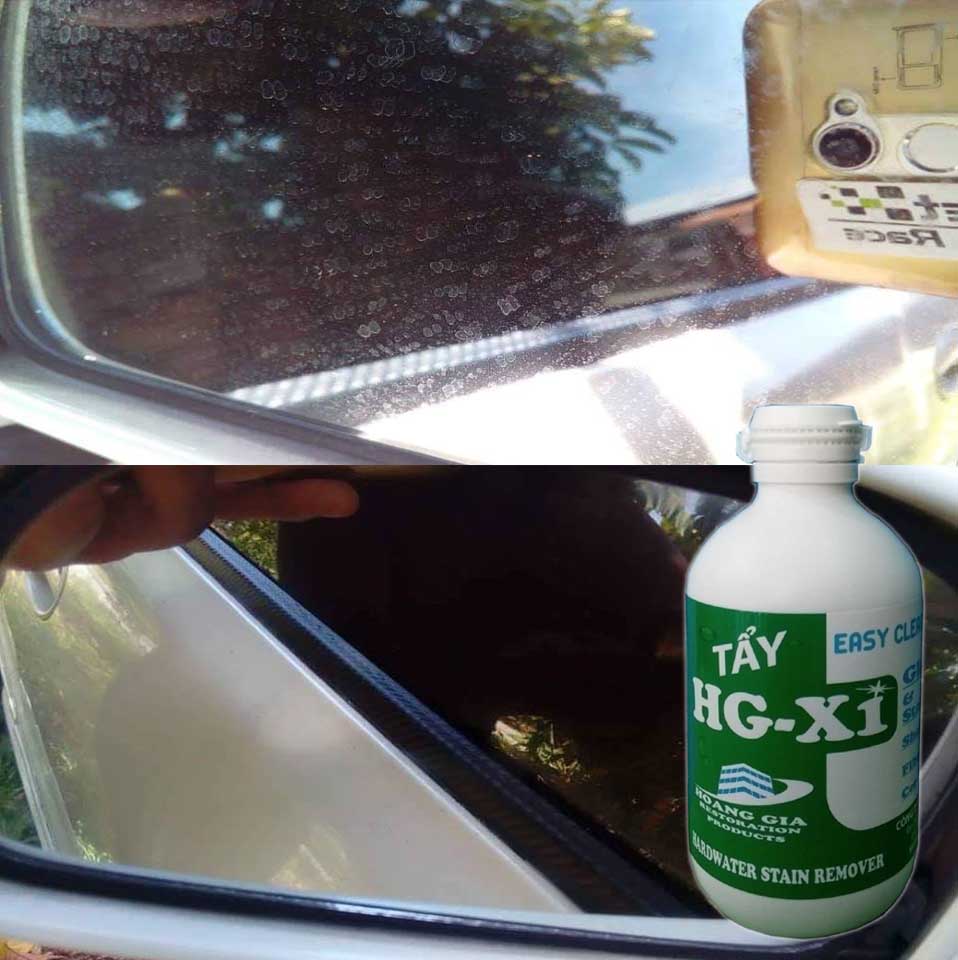 Tẩy ố mốc đốm nước nước khô trên gương kính xe HG X1 HARDWATER STAIN REMOVER for Car 250 ML