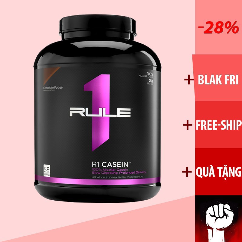 Casein | Rule 1 Casein - Tăng Cơ Ban Đêm 4Lbs 55 Lần Dùng - Chính Hãng - Muscle Fitness