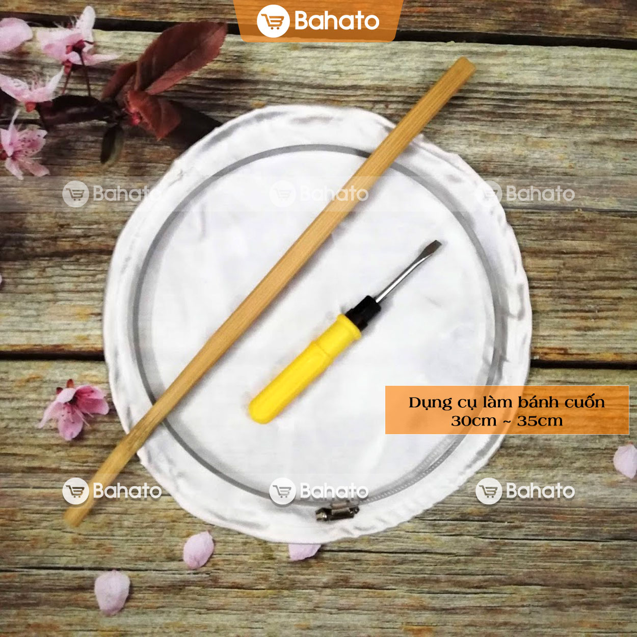 Dụng cụ làm bánh cuốn tiêu chuẩn Bahato (chọn cỡ từ 22cm - 40cm)