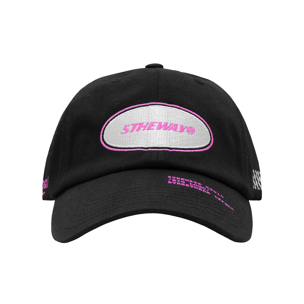 5THEWAY® /oval/ UNSTRUCTURE WASHED DAD CAP™ in BLACK aka Nón Lưỡi Trai Đen