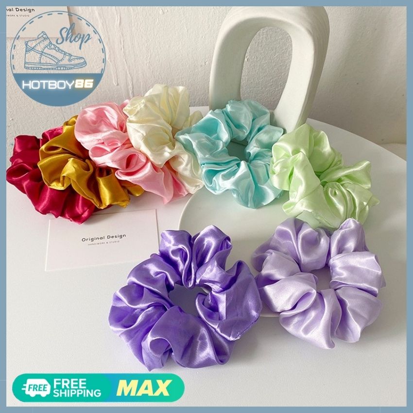Buộc tóc Scrunchies ,dây cột tóc vải phi bóng siêu dễ thương, dây cột tóc lưới phi bóng thời trang 8 màu - CTPB01 - Hotboy 86