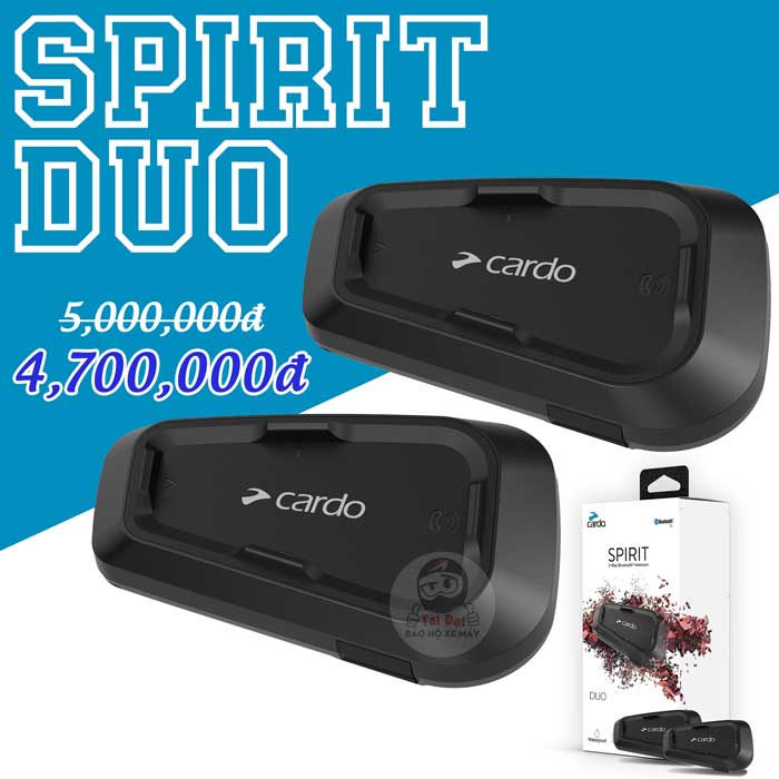 Bộ đàm Cardo Spirit chính hãng - Bluetooth Headset gắn nón bảo hiểm fullface, 3/4