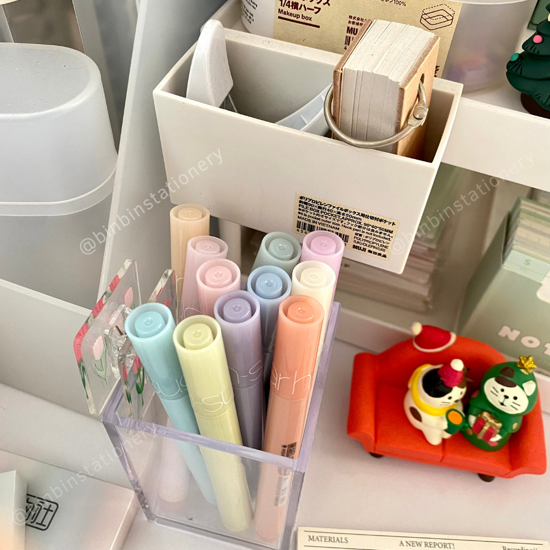 [Bin Bin] Set 6 bút Highlight Half Sugar phong cách Pastel, Morandi HL03