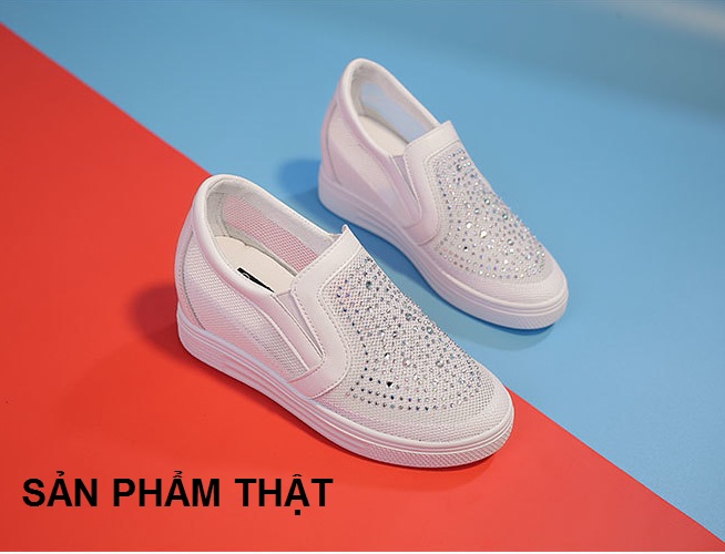 [HCM]Giày slip on độn lưới V6 S294 giày độn đế cao 6cm êm chân không đau thoải mái khi đi lại
