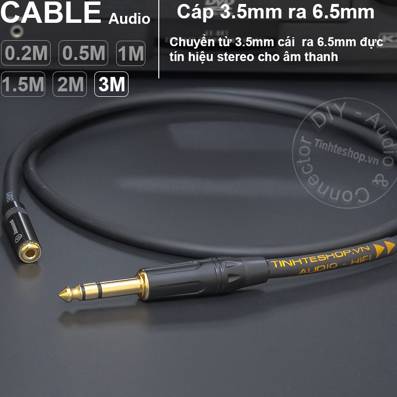 6.5mm to 3.5mm female cable DIY 0.2M to 5M