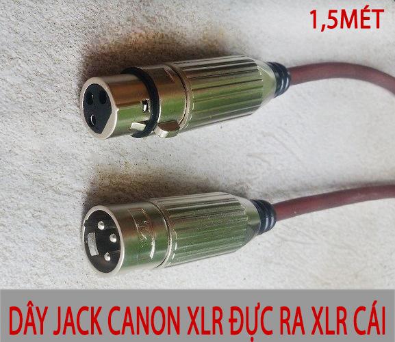 Dây micro Jack canon XLR đực ra XLR cái 1,5 mét