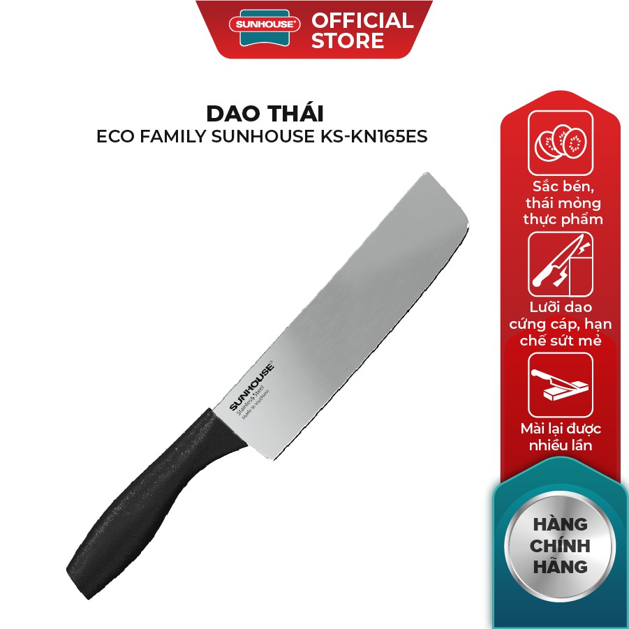 BÁO GIÁ Dao Làm Bếp Đa Năng Eco Family Sunhouse Ks-kn165ek | Shopee Lazada Sendo Tiki mới nhất 48 Dao thái Eco Family Sunhouse KS-KN165ES