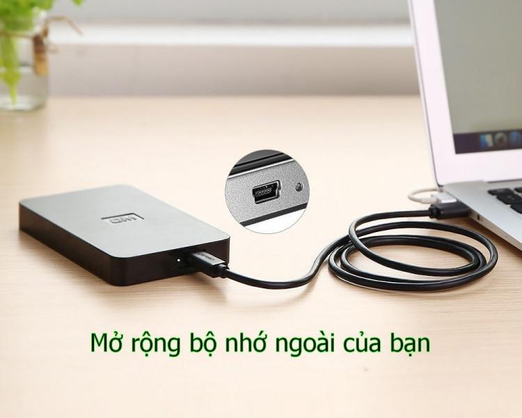 Dây USB 2.0 sang Mini USB UGREEN US132 10386 dài 3 Mét