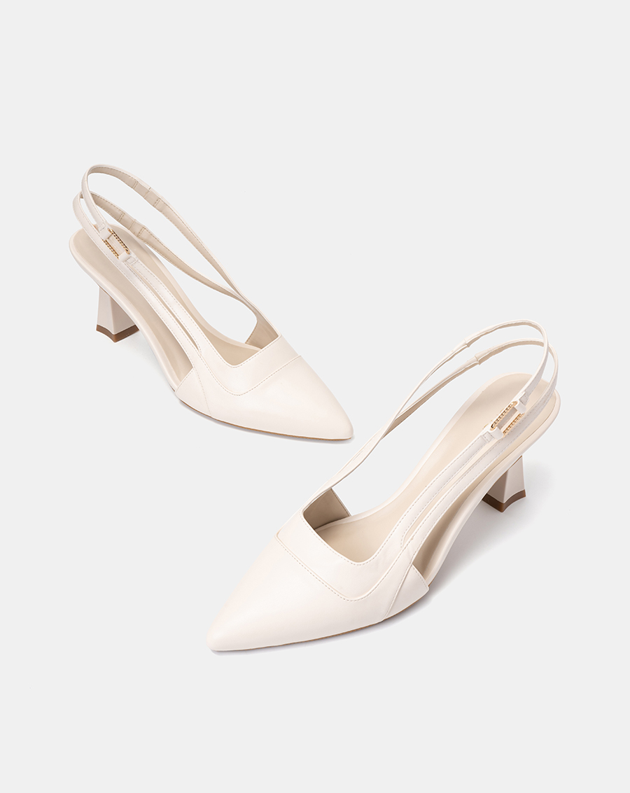 Giày Cao Gót Nữ 7cm Thời Trang JUNO Phối Quai Hậu Slingback CG07128