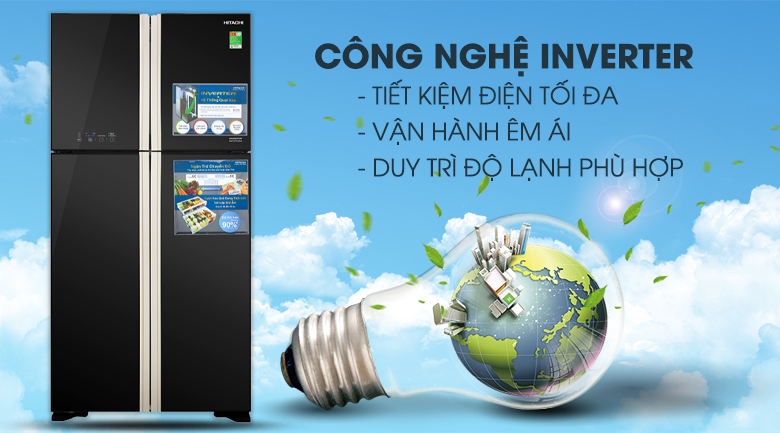 [TRẢ GÓP 0%] Tủ lạnh Hitachi Inverter 509 lít R-FW650PGV8(GBK) (Giá áp dụng giao tại HN, HCM& các tỉnh liên hệ shop)