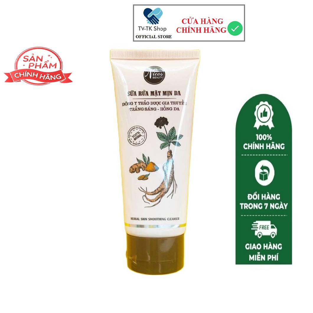 Sửa rửa mặt đông y gia truyền nicos 80gr - mẫu mới