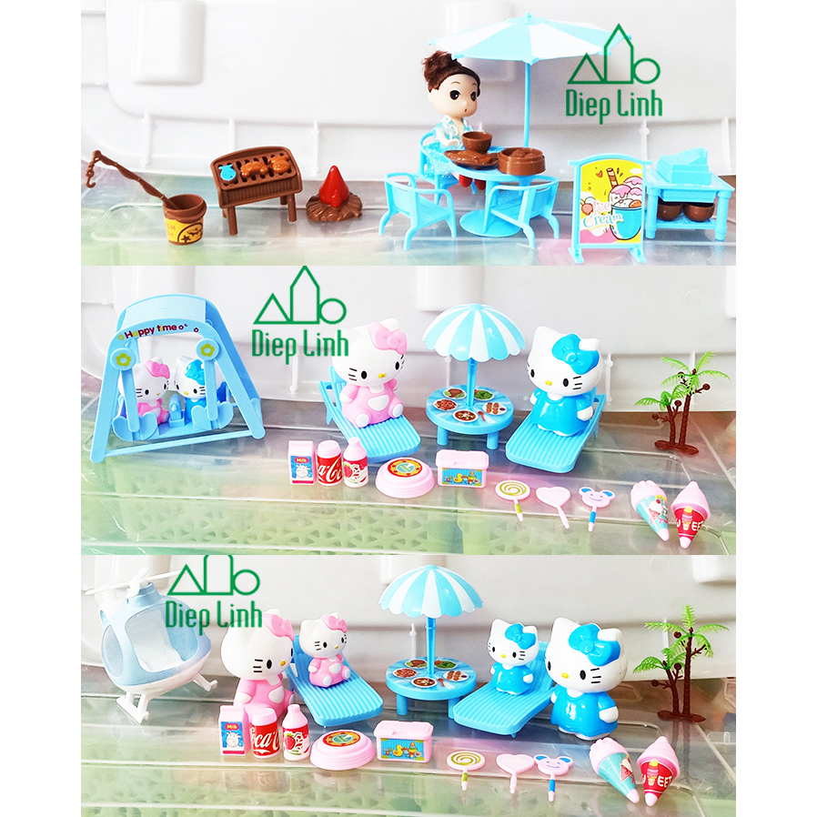 [HCM]Đồ Chơi Hello Kitty Búp Bê Dù Máy Bay Xích Đu - Diệp Linh