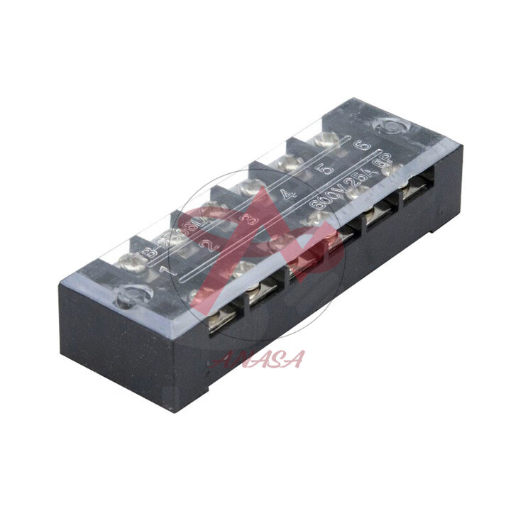 Cầu đấu điện đen 6 cổng 25a tb-2506