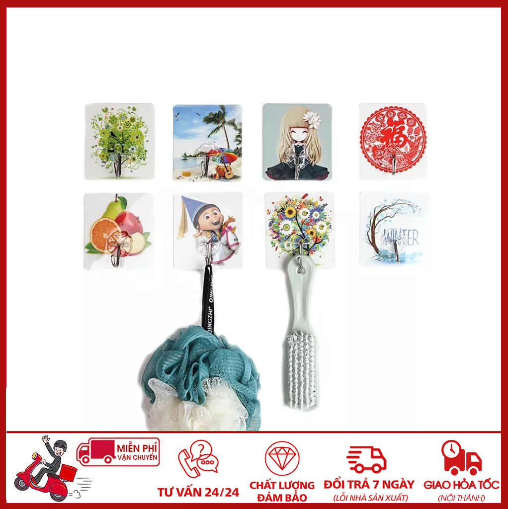 ⛔GIADUNGHOALONG⛔ Bộ 10 móc dính cường lực 3D (LOẠI 10 CÁI - LOẠI 3D)