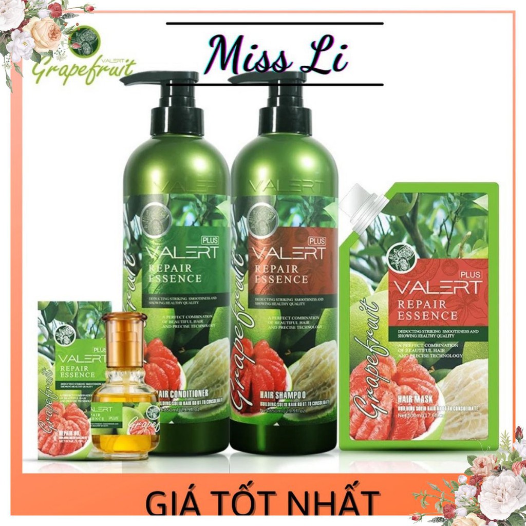 [HCM]?? [GIÁ TỐT] ?? (HOT) Cặp Dầu Gội Xả Bưởi VALERT GRAPEFRUIT PLUS 850ML