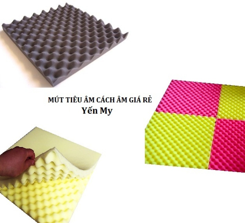30 Tấm mút tiêu âm hình trứng ( 5 m2) .màu đỏ vàng xanh đen-kt 40 x 40cm dày 3cm. Mã981929926 (Được chọn màu)