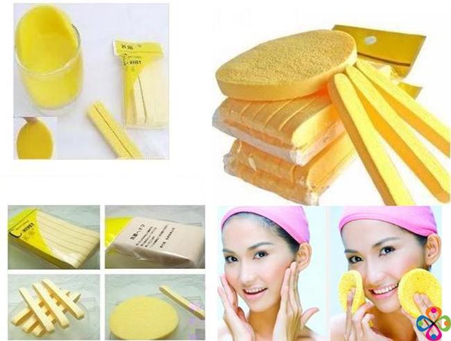 12 bông bọt biển rửa mặt chivey Nhật Bản
