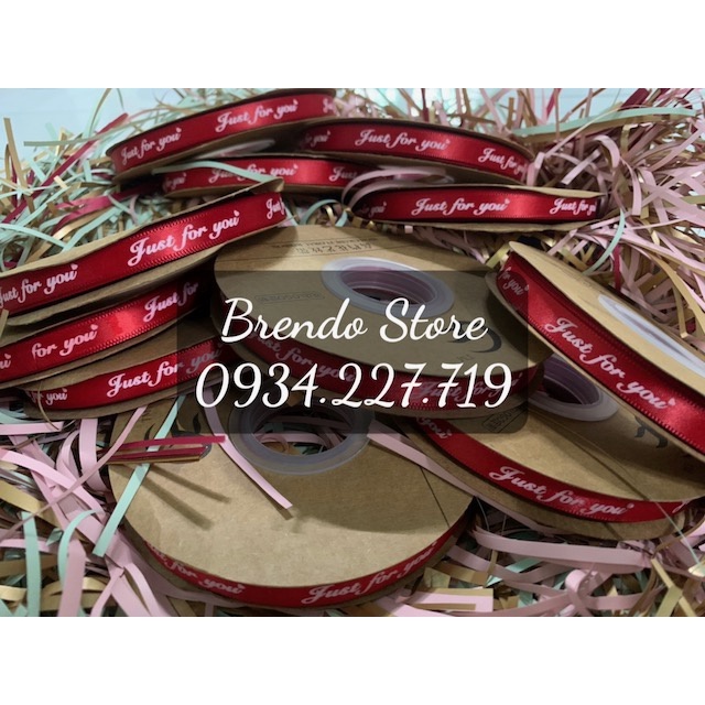 Ruy băng lụa 1cm chữ đẹp lung linh- VPP Brendo
