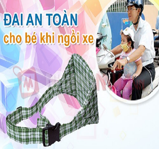 đai xe máy an toàn cho bé khi ngồi xe máy không bị té chất liệu cotton mềm 4