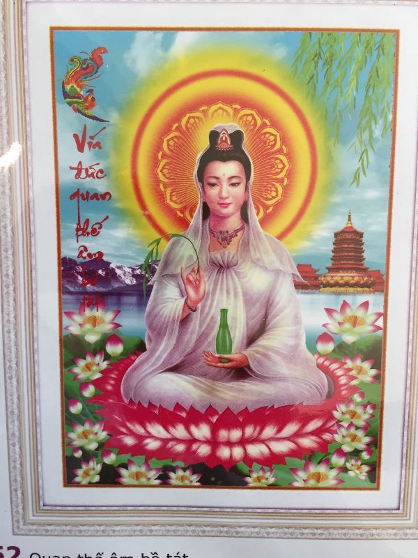 Tranh thêu 3d quan âm 31x40cm lv3252