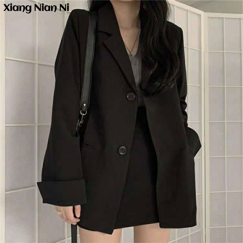 XIANG NIAN NI Suit Jacket Cho Nữ, Bộ Đồ Nhỏ Dáng Rộng Phong Cách Hàn Quốc Thời Trang