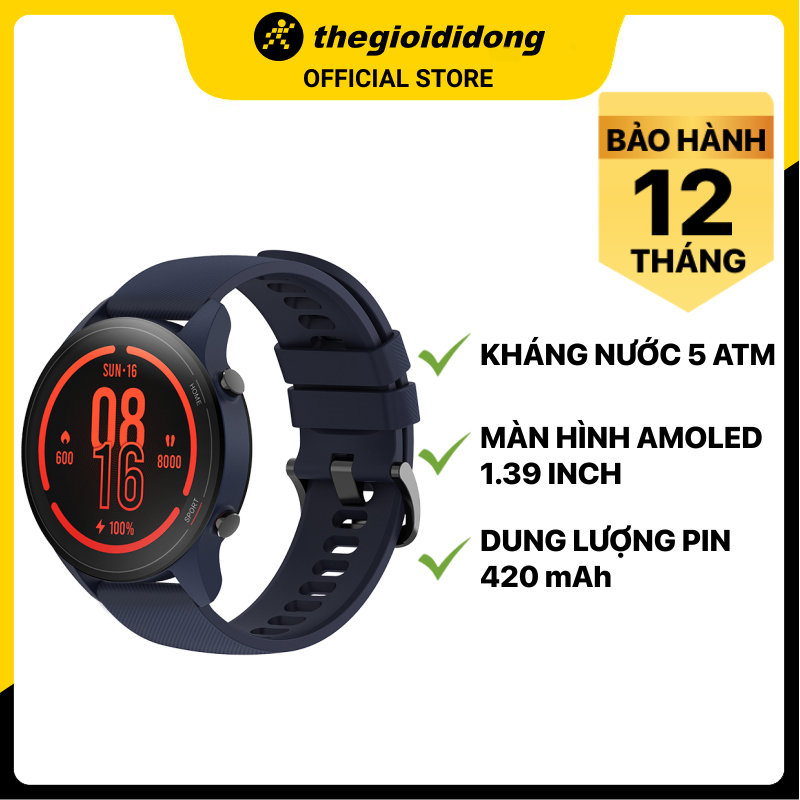 Đồng hồ thông minh Xiaomi Mi Watch kháng nước 5ATM đo nồng độ SPO2 màn hình AMOLED - Chính hãng BH 12 tháng
