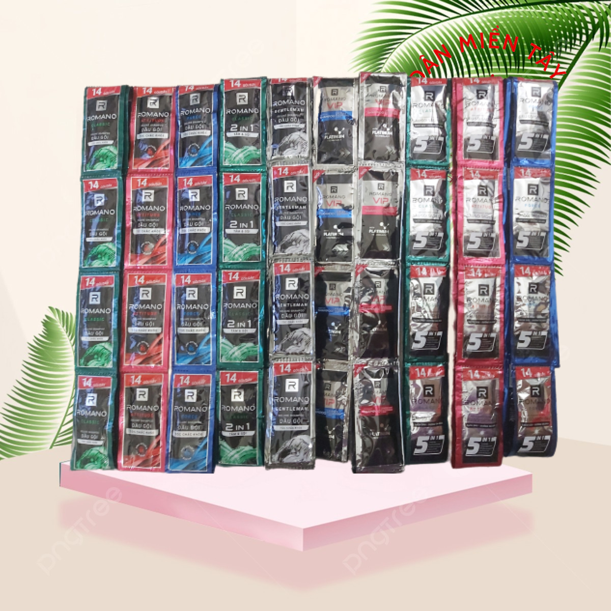 [DÂY 12 GÓI] Dầu Gội Gói Romano 5g – Đủ Mùi: Classic / Attitude / Force / VIP / Gentleman – Hương Nước Hoa Nam Tính