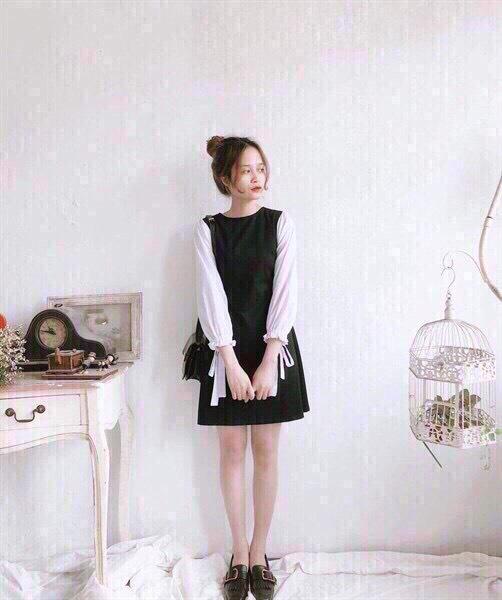 Đầm suông tay nơ dễ thương