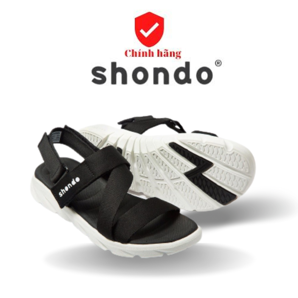 FREESHIP Giày Sandals Nam Nữ SHONDO F6 Sport - Màu đen trắng F6S003