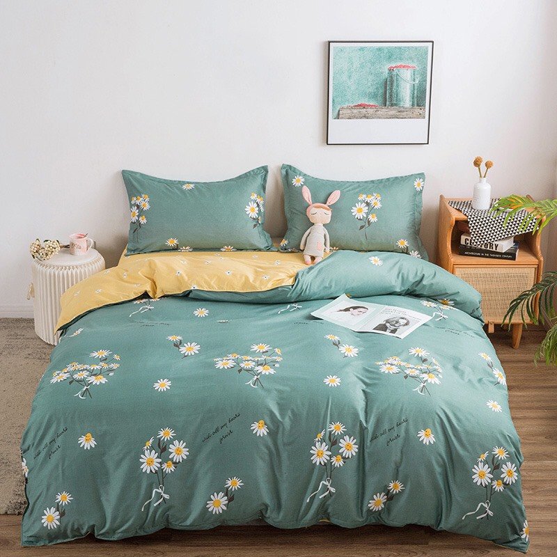Bộ Chăn Ga Gối Poly Nhập 4 món[1m6x2m và 1m8x2m], mẫu khủng long cute