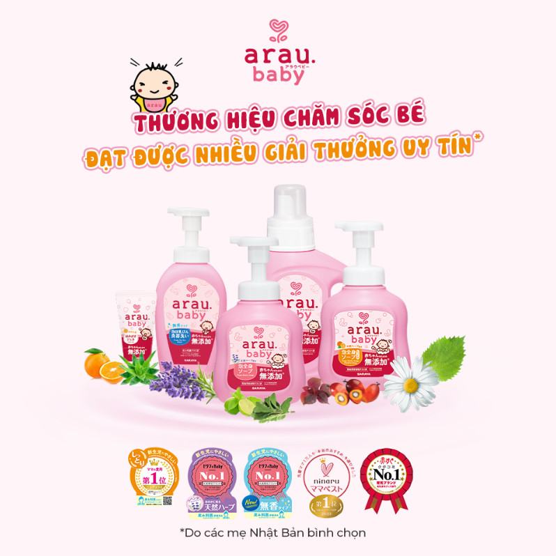 Nước rửa bình sữa Arau Baby từ Nhật cho bé