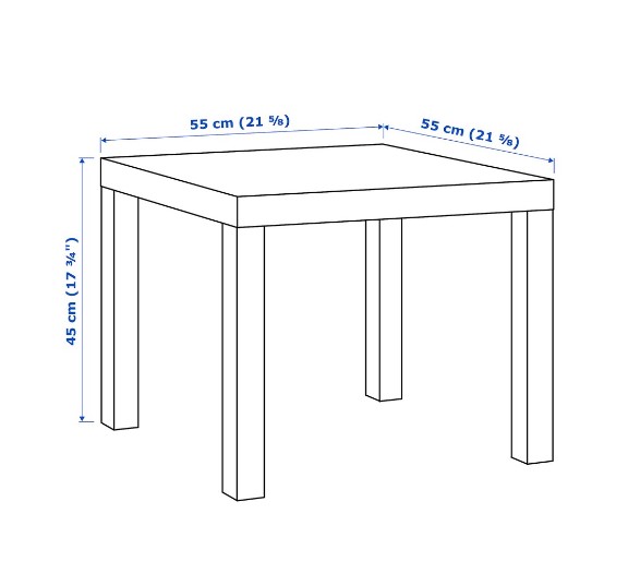 OUTLET BÀN TRÀ COFFE LACK IKEA - TRẮNG 55x55 cm