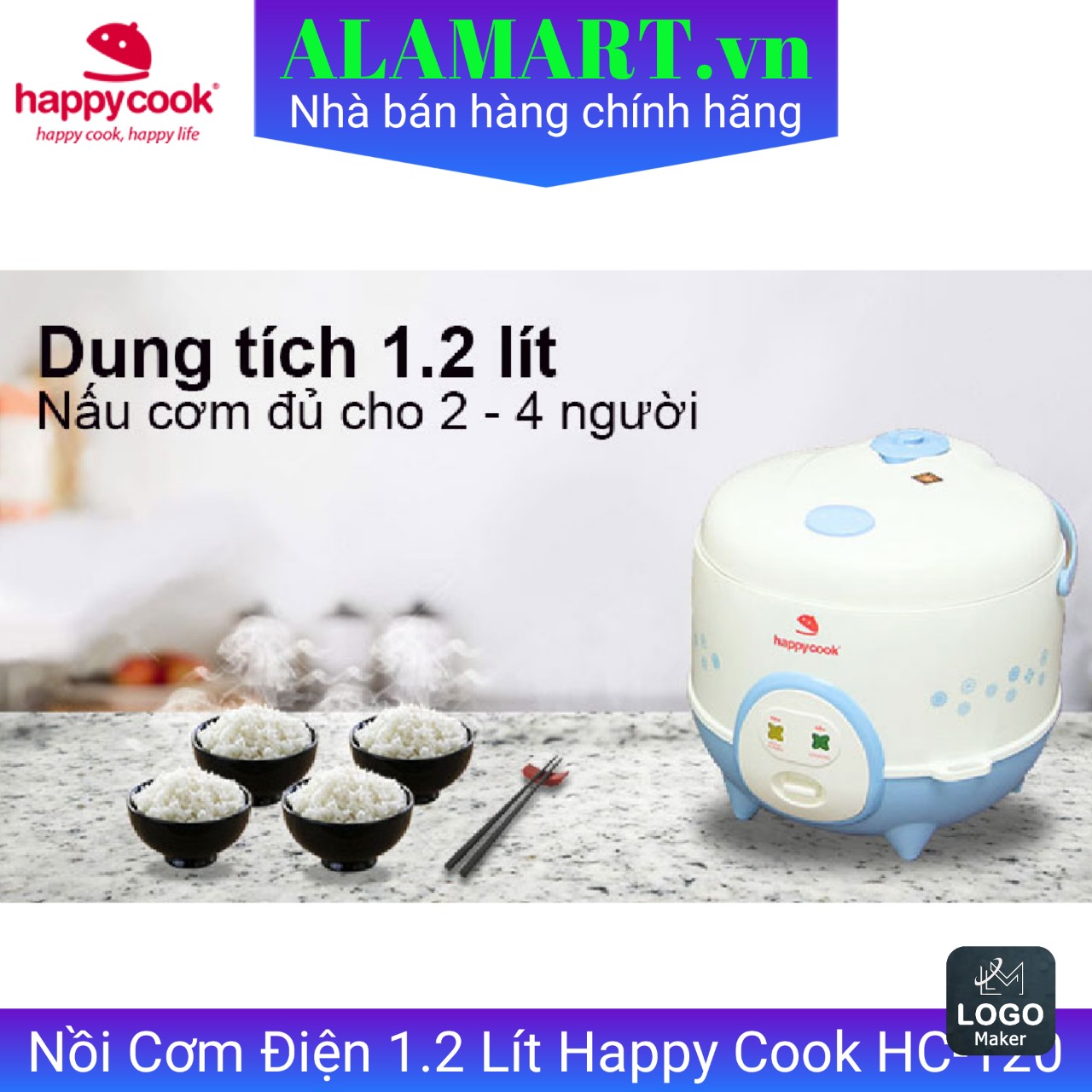 Nồi cơm điện Happy Cook 1.2 lít HC-120
