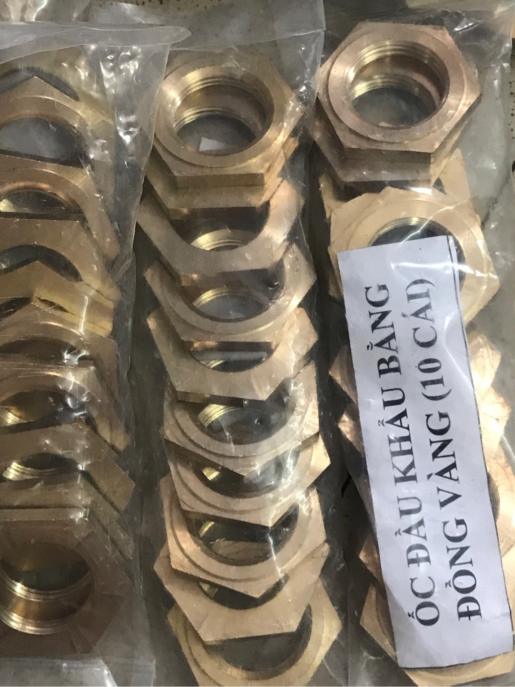 Ốc đầu khẩu hãm lồng máy giặt lục giác 36mm - Ecu siết lồng máy giặt, tán lồng máy giặt bằng thau