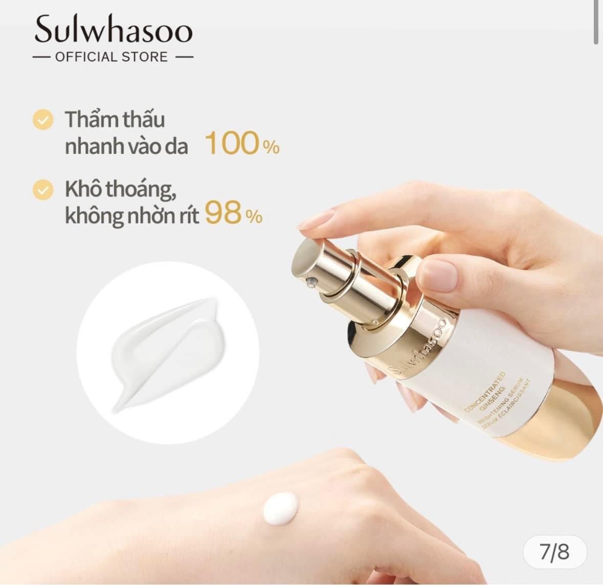 [GIẢM 5% ĐƠN 129K]Serum Sulwhasoo Concentrated Ginseng Brightening