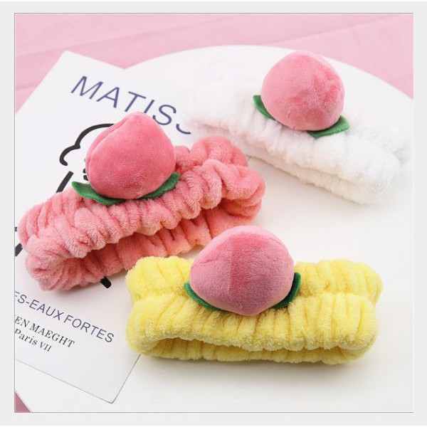 [HCM]Băng Đô Nhung Trái Đào Siêu Cute Đáng Yêu