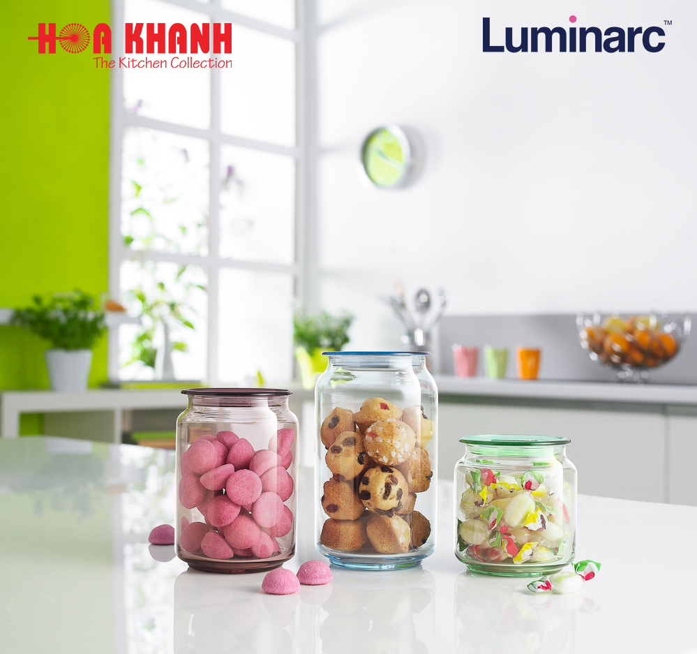 Hũ Thủy Tinh Luminarc Rondo Pink 1L - L0365