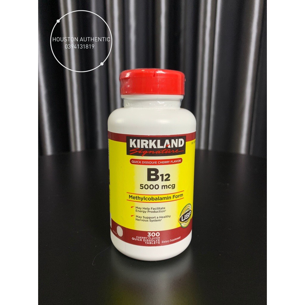 [ ĐỦ BILL STORE + AIR] Viên uống bổ sung Vitamin B12 Kirkland Signature 5000mcg 300 viên _ Live mua hàng tại Mỹ
