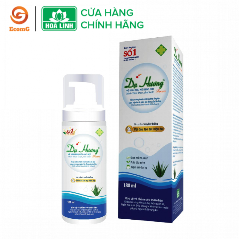 Dung dịch vệ sinh phụ nữ cao cấp dạng bọt 180ml Dạ Hương Sensi Lô Hội - Đặc chế cho da nhạy cảm- DH2-01 nhập khẩu
