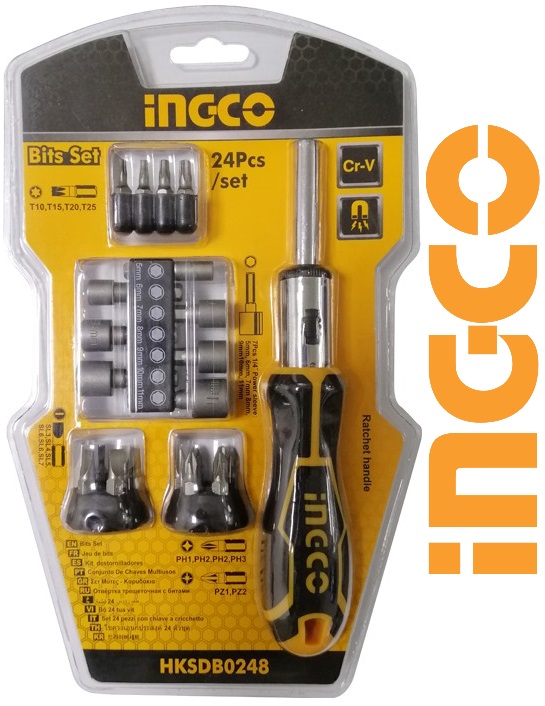 Bộ 24 công cụ tuốc nơ vít đa năng Bits Set INGCO HKSDB0248