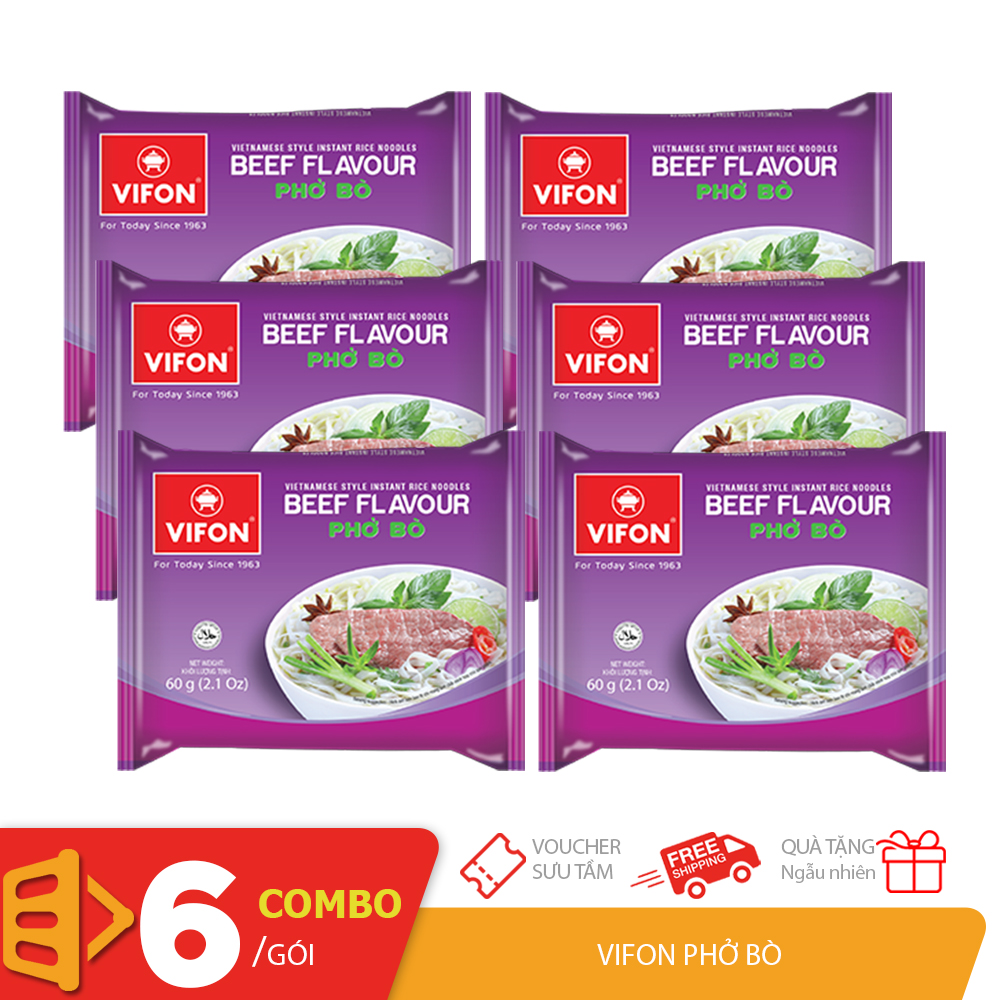 Combo 6 gói phở bò Vifon
