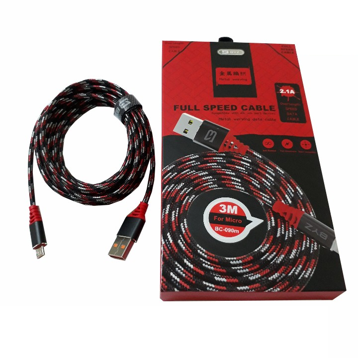 Cáp sạc nhanh dài 3M BYZ  Micro - Type C