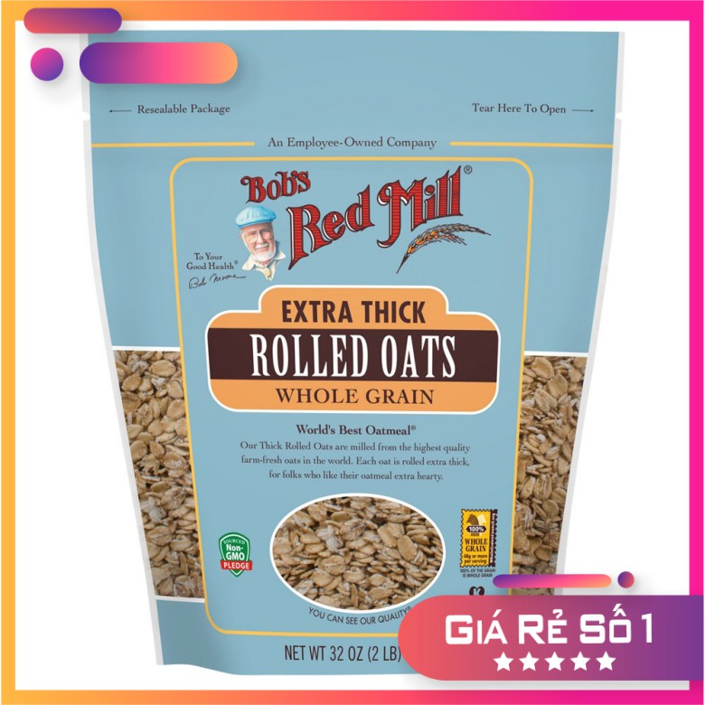 Yến Mạch Bob'S Red Mill (Instant, Old Fashion, Extra Thick) Nhập Khẩu Mỹ (Cán Cỡ Vừa-454G)
