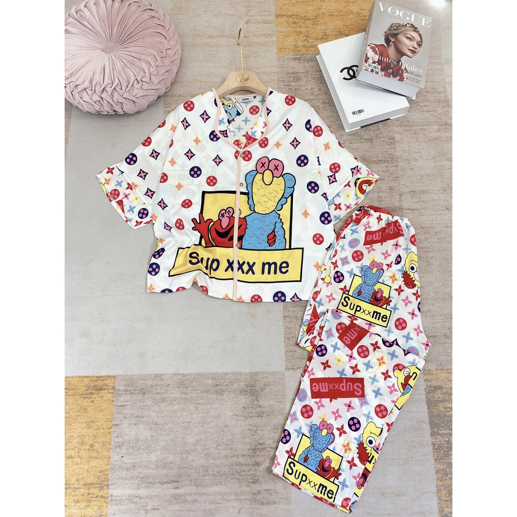 [HCM]SÉT BỘ PYJAMA LỤA LATIN 2D THIẾT KẾ