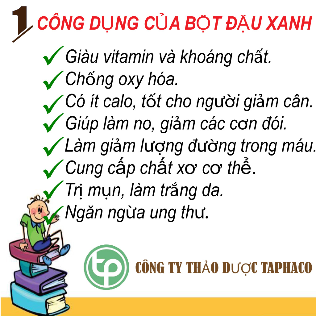 Bột Đậu Xanh Nguyên Chất 200g - Thảo Dược Tấn Phát